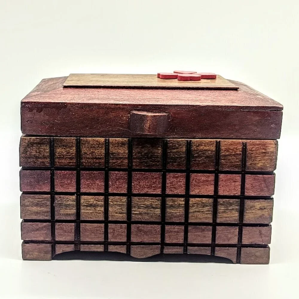 George W. Osborne Handmade Wood Hearts Hinged Box